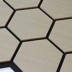 Indoor Decorative Honeycomb Wall Panel Hexagon Soundproof Wooden Acoustic Panels Hexagon with Black PET Felt