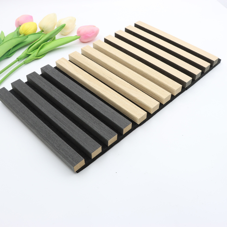 SONSILL Polyester Fiber Slat Wood Acoustic Panel Soundproof Acoustic Panel For Home Office