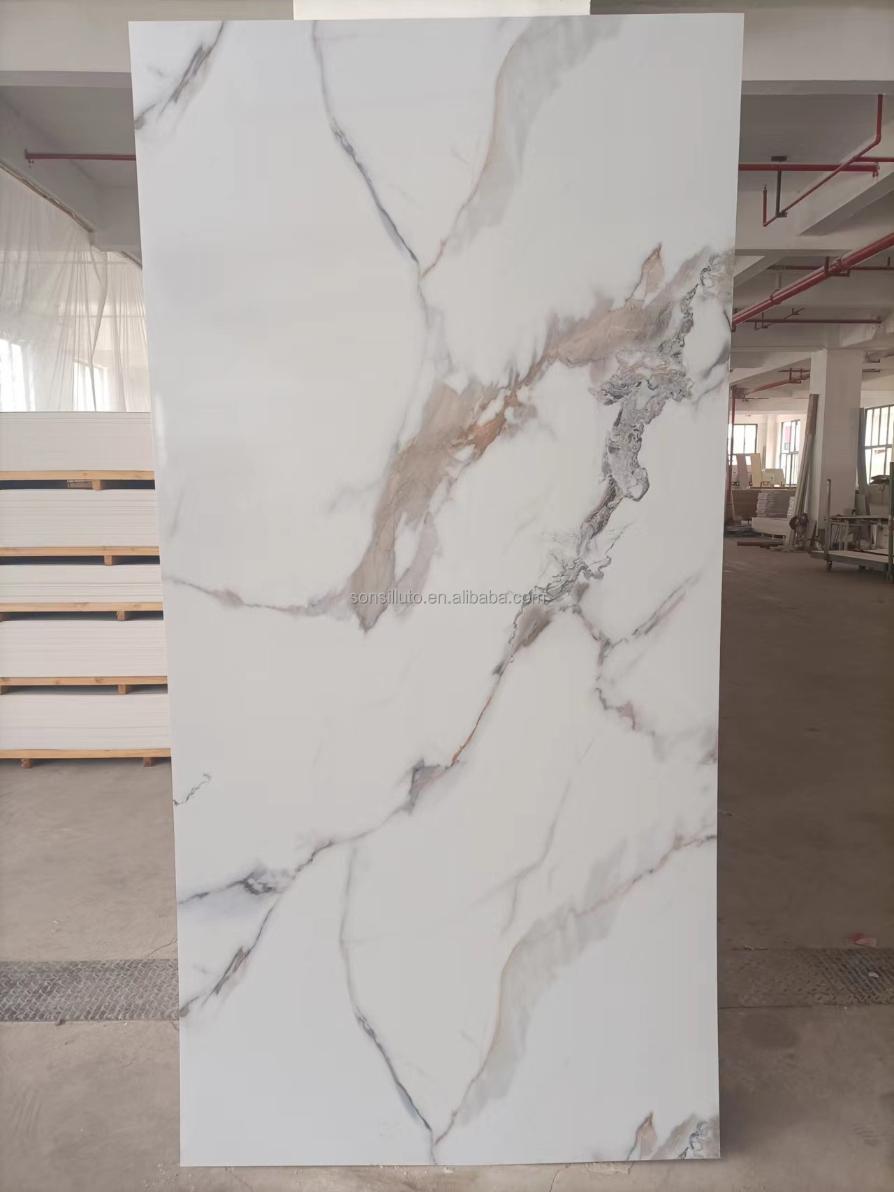 1220*2800mm*3mm Waterproof uv coating pvc marble interior wall boards