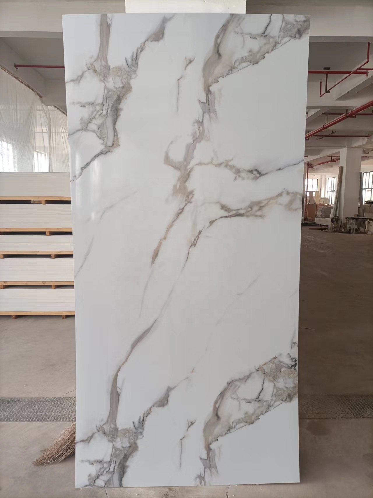 High quality coated kitchen cabinets high gloss wall marble panel for bathroom pvc marble panel