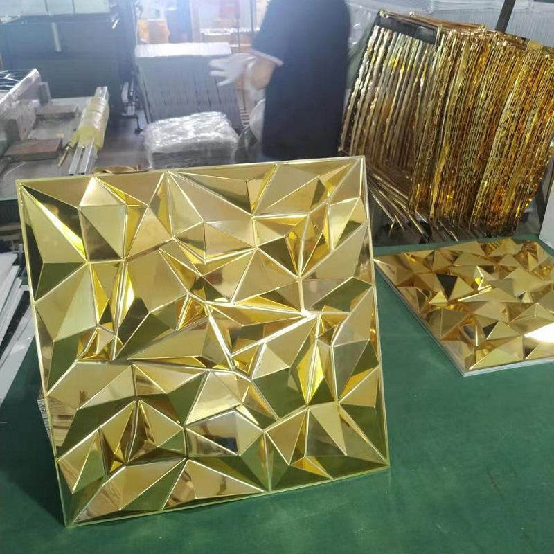 2023 super high quality gold/silver 3d wall panel waterproof decorate 3d panel wall