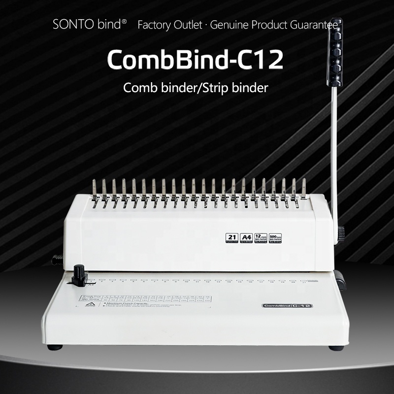 SONTO 21 Hole 450 Sheets Paper Binder Manual Punch Comb Binding Machine For Office