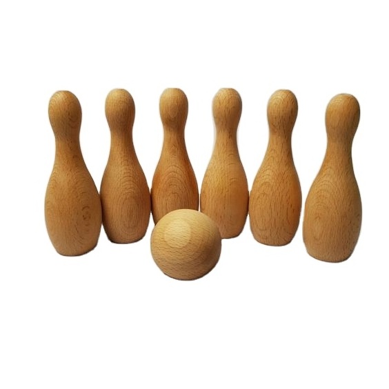 Best Selling New Wooden bowling set for kids Indoor and Outdoor wooden toys for kids made in Vietnam