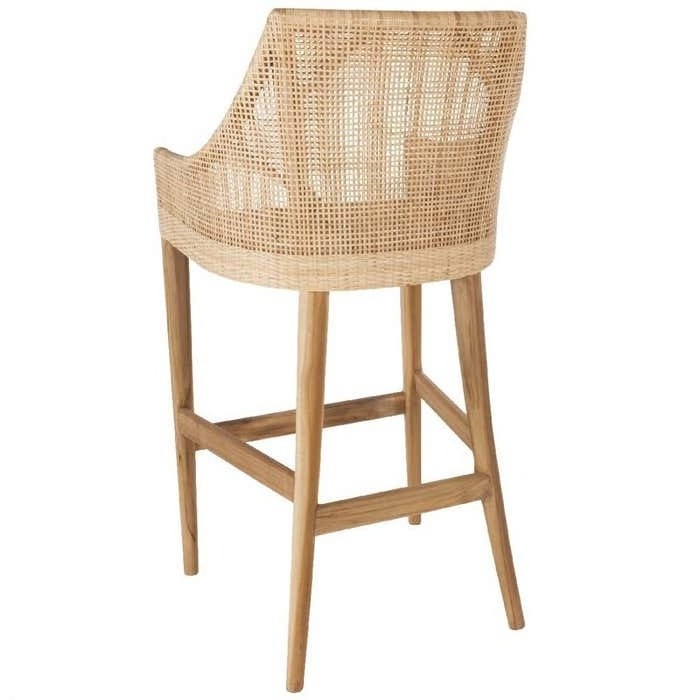 High Quality Rattan and Wooden Bar Stool Dinner Chairs Living Room Furniture Modern Wicker Leisure Chair made in Vietnam