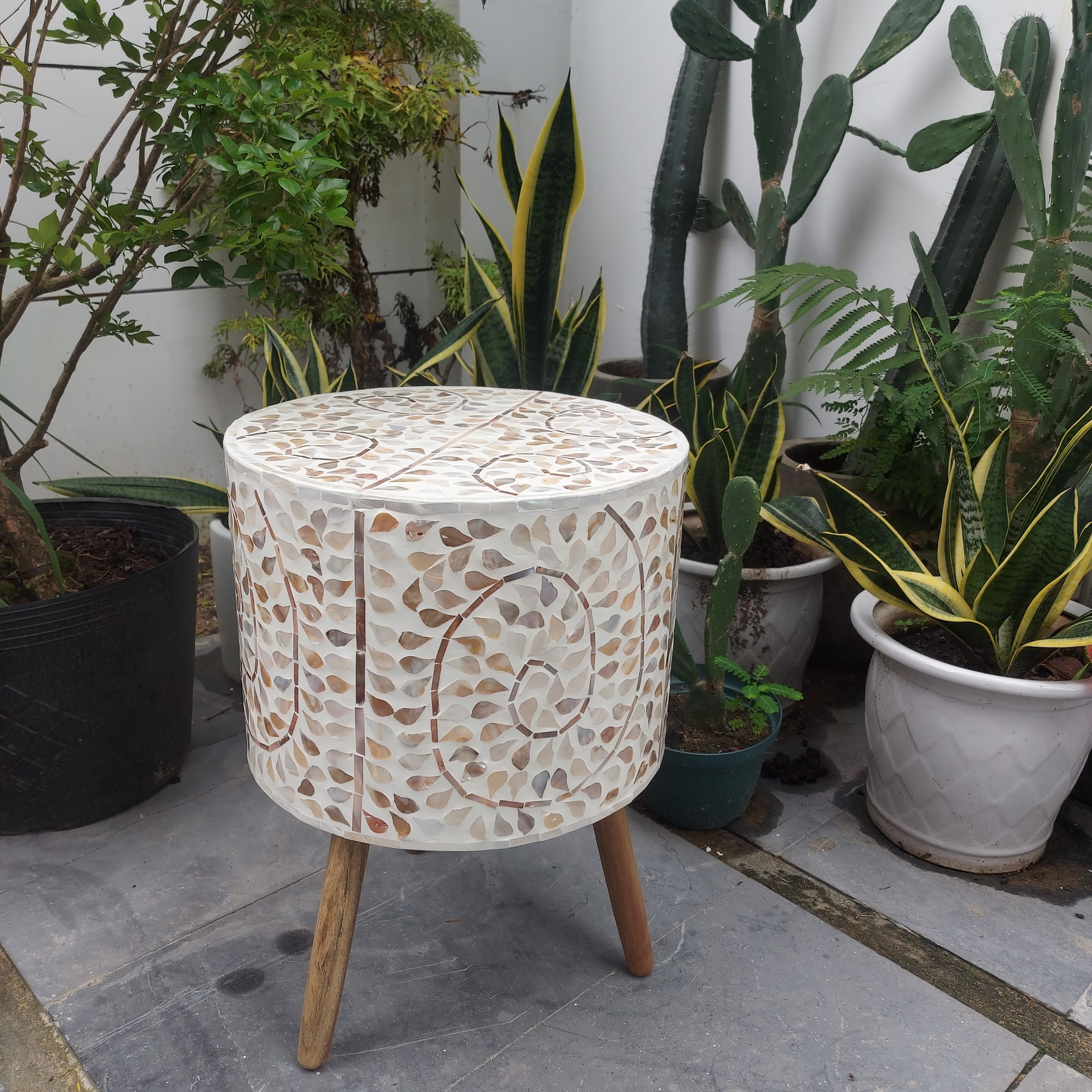 New arrival  luxury MOP  handmade Stool  from Viet Nam  new trend side table for living room