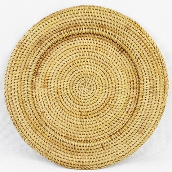 Cheap price new round placemat with natural color and attractive design- cheap rattan  placemat, charger