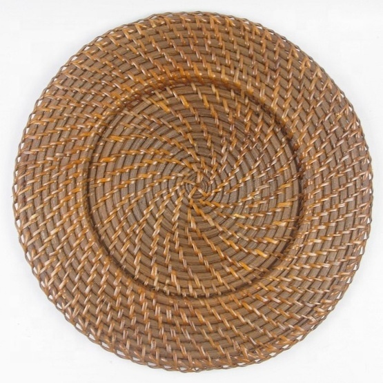 Cheap price new round placemat with natural color and attractive design- cheap rattan  placemat, charger