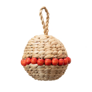 New design handmade water hyacinth hand woven  Ball Ornament for Xmas Tree Decoration Christmas decoration