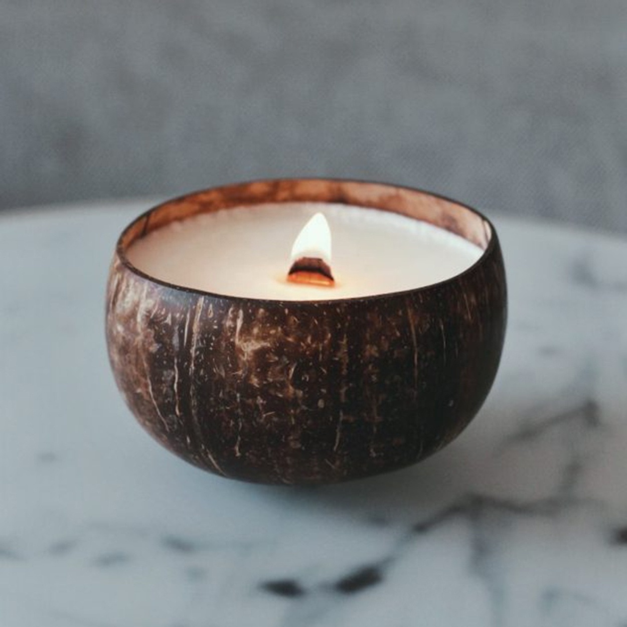 High quality best selling handmade natural coconut shell candle bowls with scents