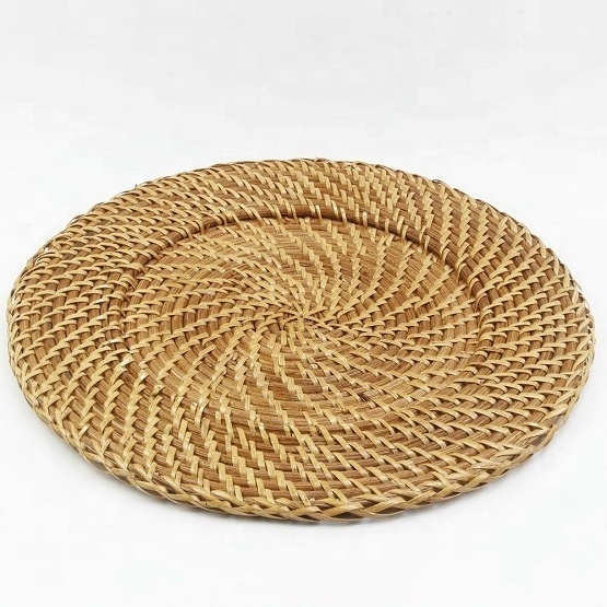 Cheap price new round placemat with natural color and attractive design- cheap rattan  placemat, charger