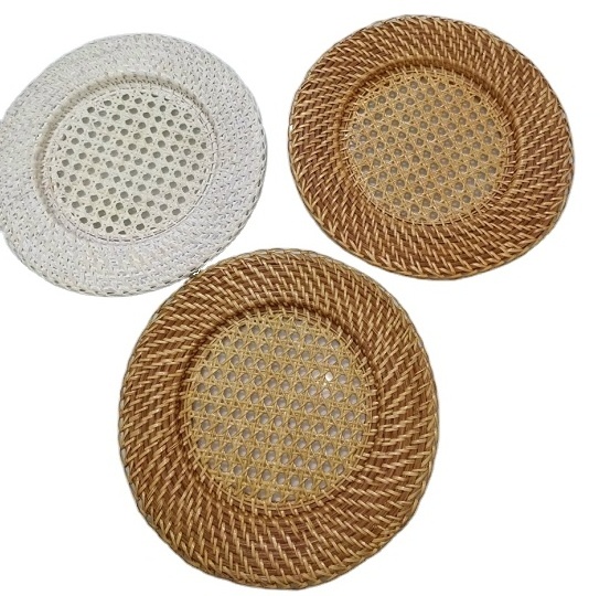 Cheap price new round placemat with natural color and attractive design- cheap rattan  placemat, charger