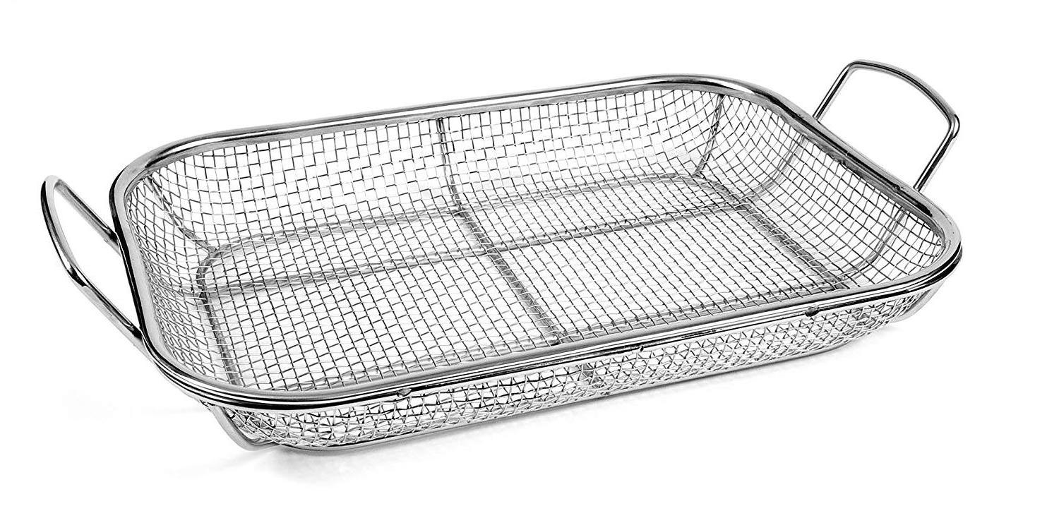 Oven BBQ grill stainless steel welded wire mesh basket for house cooking,kitchen stainless steel grill basket for outdoor BBQ