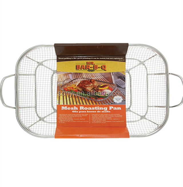 Oven BBQ grill stainless steel welded wire mesh basket for house cooking,kitchen stainless steel grill basket for outdoor BBQ