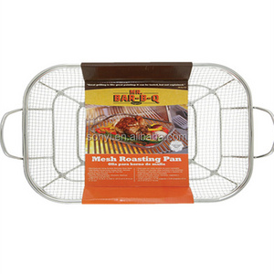 Oven BBQ grill stainless steel welded wire mesh basket for house cooking,kitchen stainless steel grill basket for outdoor BBQ