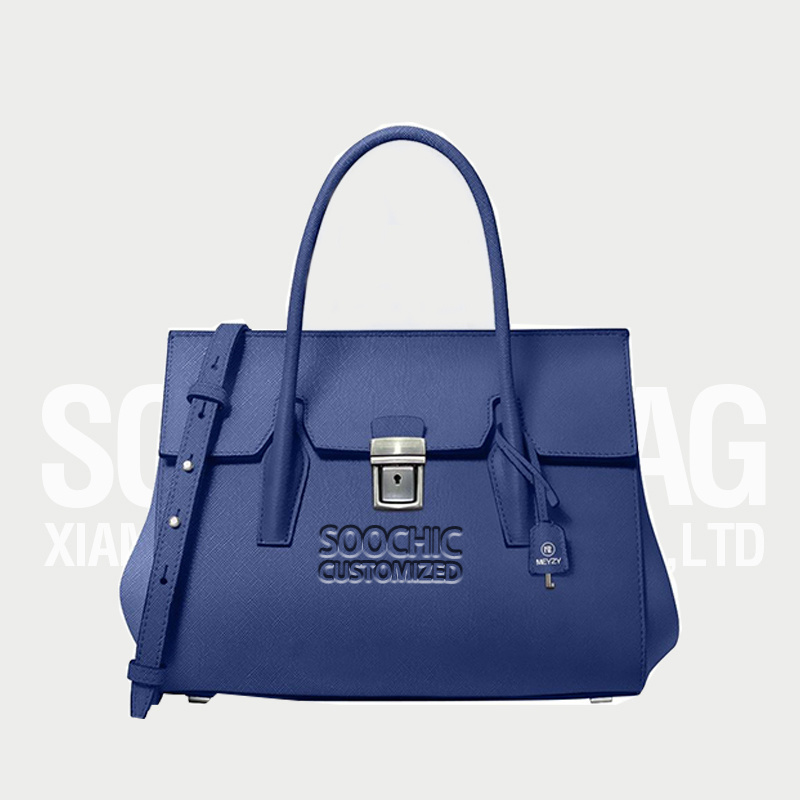 Soochic Dress Purple Women Faux Leather Flat Bag Luxury Customized Design Bucket Lady Bag Stitching Adjustable Strap Tote Bag