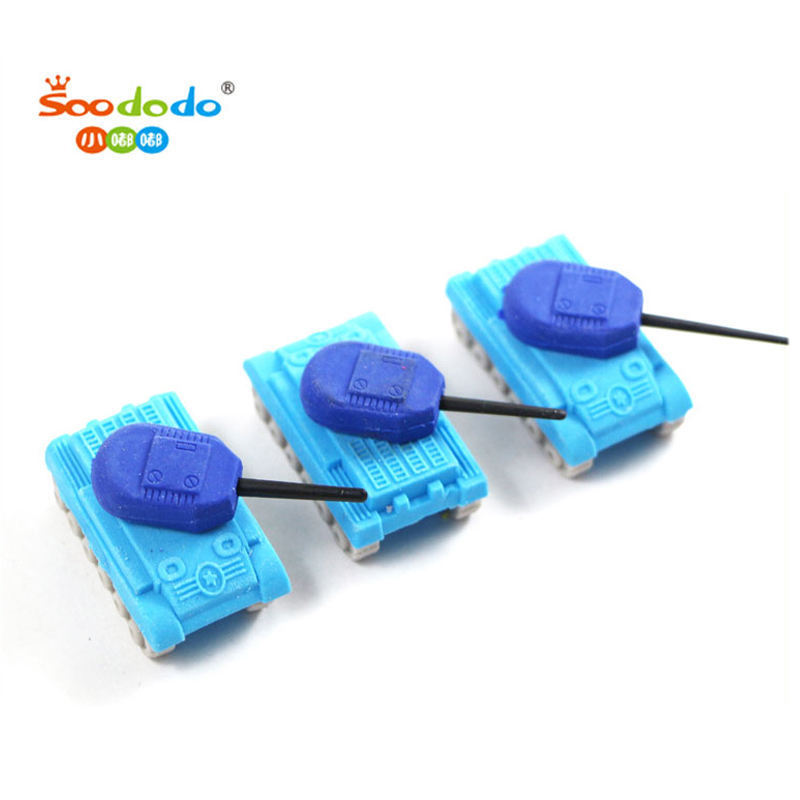 Soododo XDDU-11 New Arrival Small Gift High Quality Funny Mini Cute Gift Set Tank Shaped School Eraser Pencil