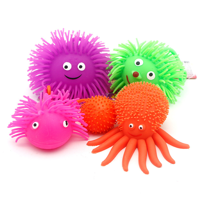 Soododo XDT011 Wholesale Learning Toy TPR Animal Toys Squeeze Puffer Toy Balls For Kids Adult