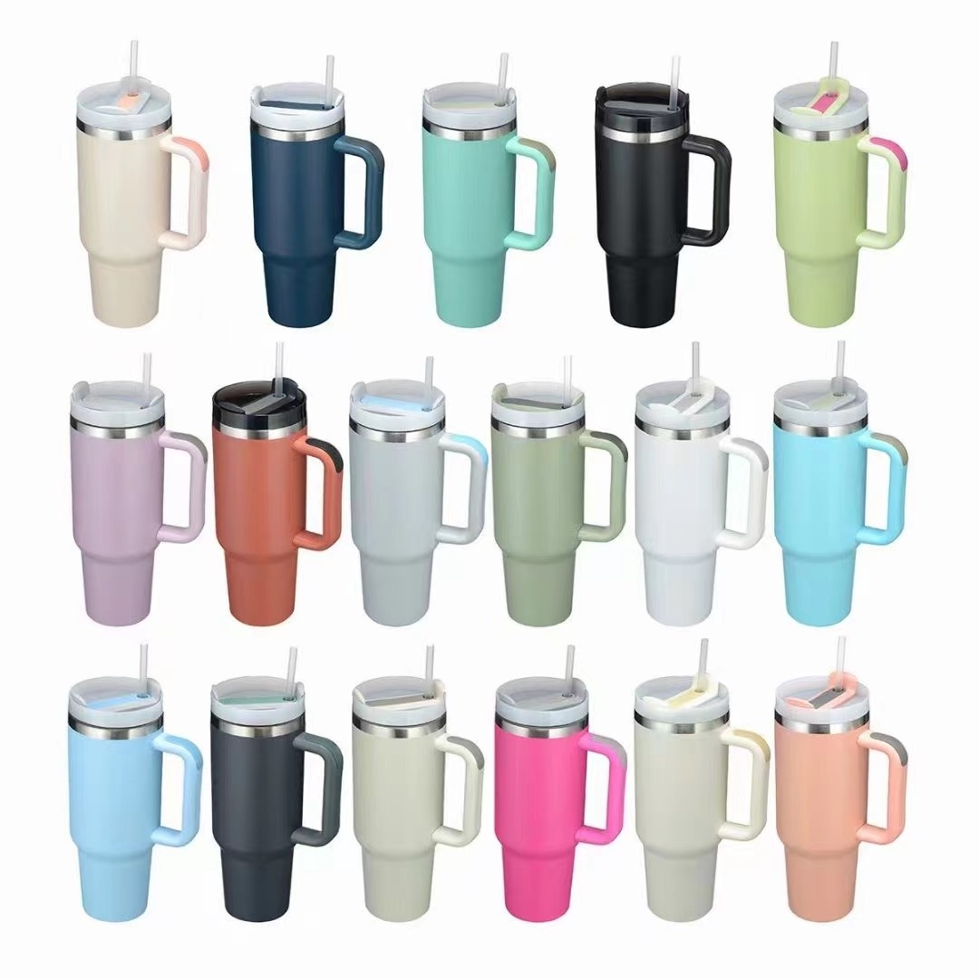 Hot sell Custom Logo Stanly Cup 30oz 40oz Outdoor Stainless Steel Insulated Travel Coffee Mugs 40oz Tumbler With Handle