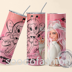 New Custom Trendy Fashion red hair Karol G Bichota season Sublimation Straight Skinny Tumbler