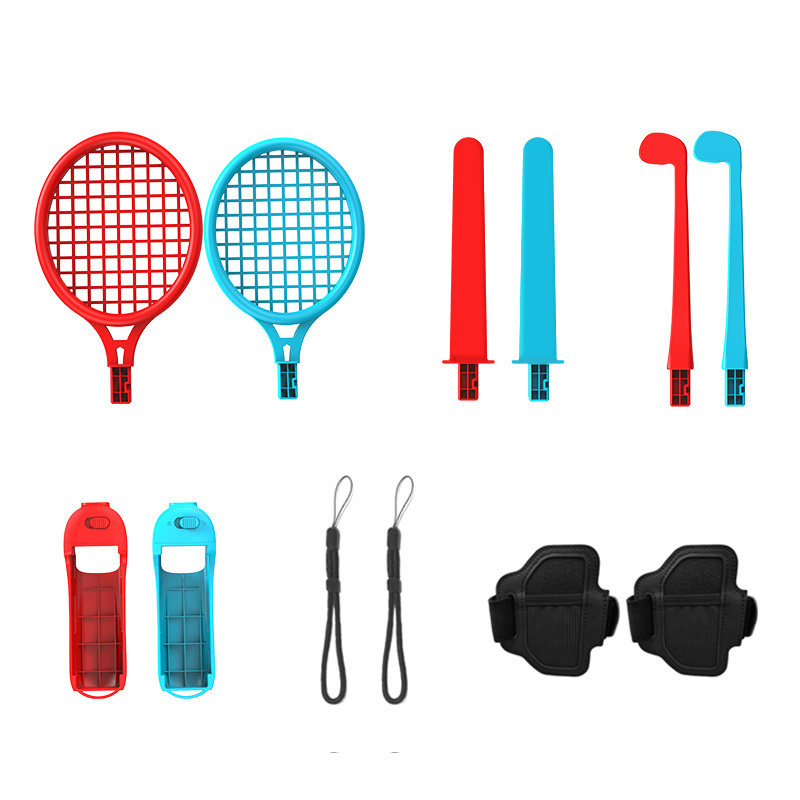 Switch Sports Accessories Kit 12 in 1 Table Tennis Racket Golfs Sport Game Kit for Nintendo Switch Game