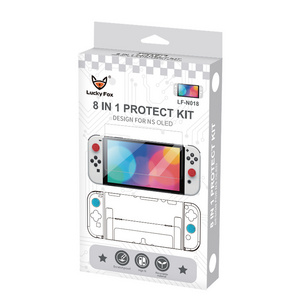 New coming NS OLED 8 in 1 protective kit PC TPU cover screen protector for Nintendo switch OLED