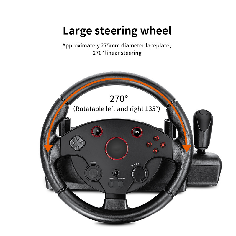 270 degree steering angle PS4 gaming steering wheel racing wheel for switch/PS4/PS3/XBOX ONE/XB360/PC