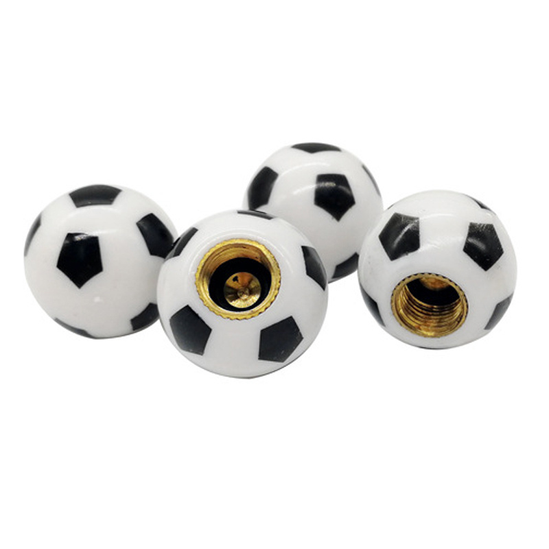 Unique Black 8-Ball Football Eyeball Style Tire Valve Caps for Bicycle Motorcycle Vehicles