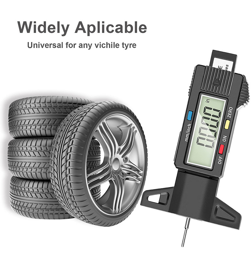 Portable 0-25.4mm/1inch Digital Tyre Tread Depth Gauge for Cars Trucks Motorcycle