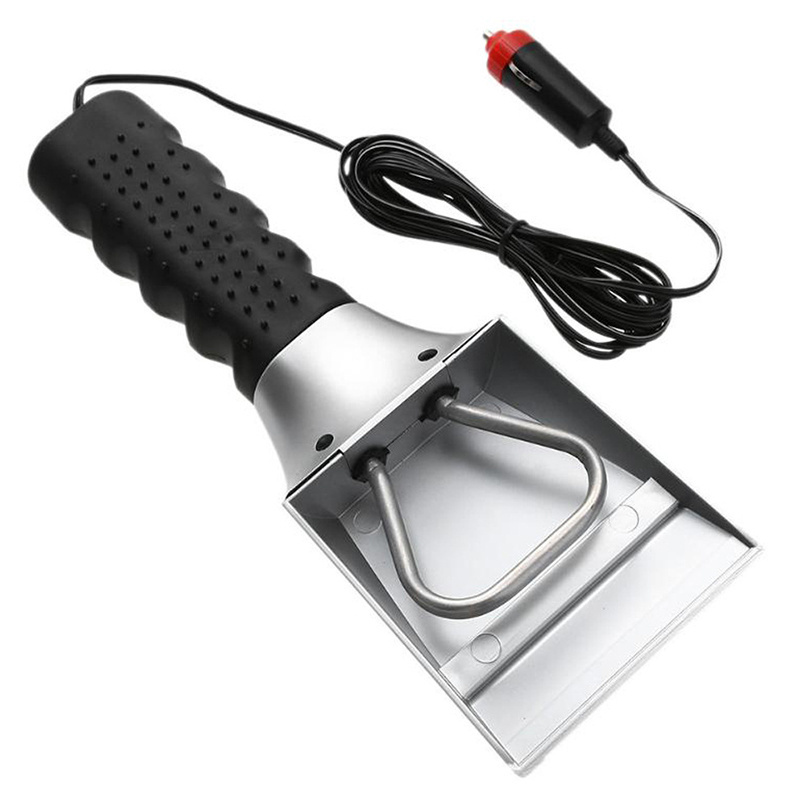 Portable 12V Electric Heated Window Snow Ice Scraper for Car SUV