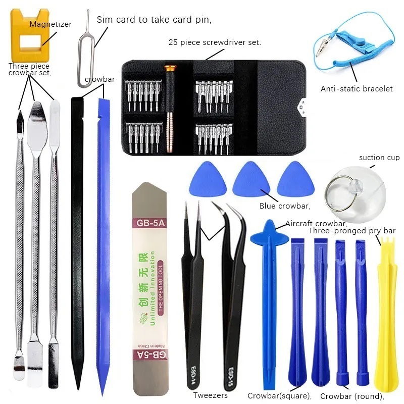 46pcs Screwdriver Repair Tool Kit Mobile Phone Screen Opening Repair Tools Set for Open Cellphone Laptops Tablets