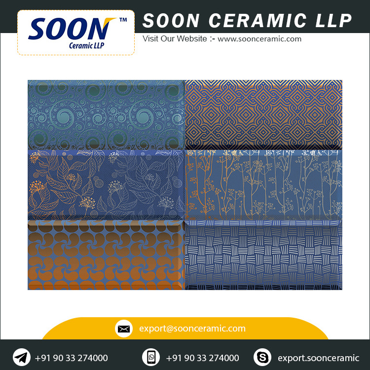 Wall Mosaic Tiles Stickers 300x450mm Digital Ceramic Wall Tiles