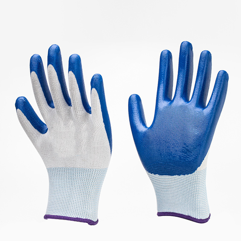 2024 China hot selling wholesale safety workers Ground oil-proof glue gloves thickened nitrile insurance gloves