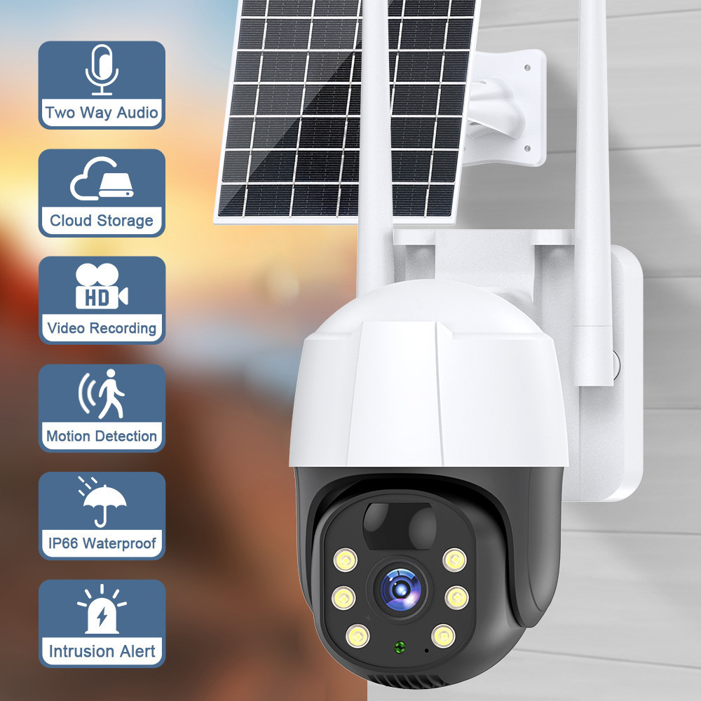 Soonest Cctv Wireless 360 Camera Wifi Solar Sim 4G Solar Cctv Camera Trail Camera Solar Panel