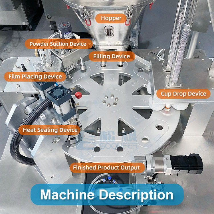 Coffee pod filling machinery automatic rotary 5g 15g 20g k-cup coffee tea powder filling and sealing machine