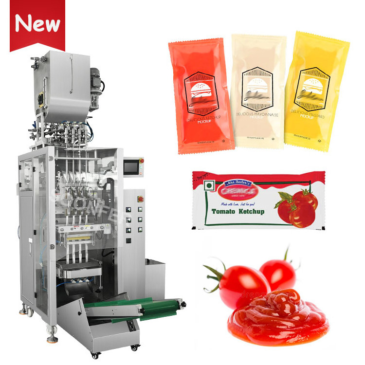 Automatic multilane stick sachet bag ketchup tomato paste sauce packaging machine