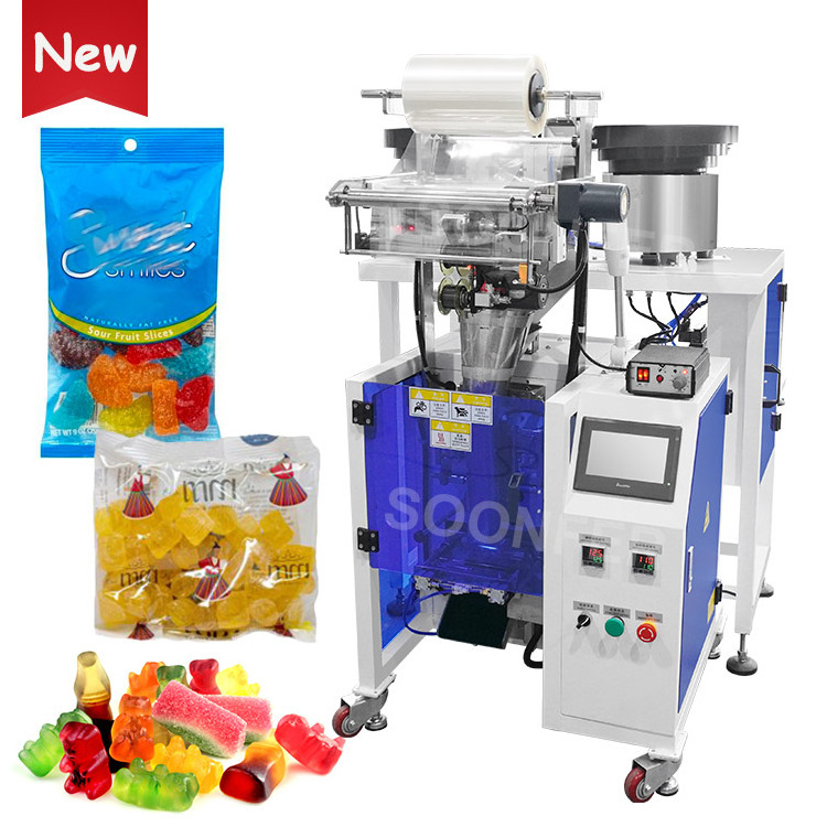 Good quality automatic hard candy packing machine back seal sachet bag small bear gummy candy counting packaging machine