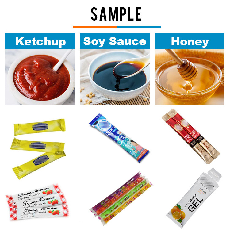 Automatic multilane stick sachet bag ketchup tomato paste sauce packaging machine