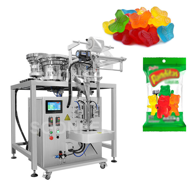 High quality fully automatic sachet bag gummy bear candy packing machine