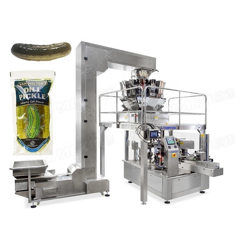 Rotary Biltong Pickle Premade Zip Lock Pouch Bag Filling Packaging Packing Machine