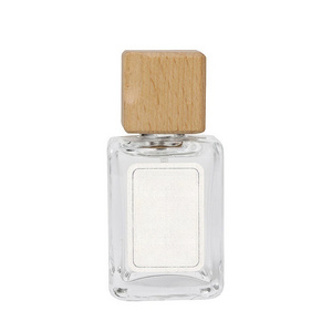 Luxury 50ml Square Shape Glass Perfume Bottle With Pump Spray Cap