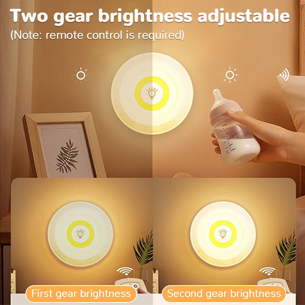 Super Bright Cob Night Light 3w Led Wireless 3A Battery Pat Light Lamp Kitchen Cabinet Light Under With Remote Control