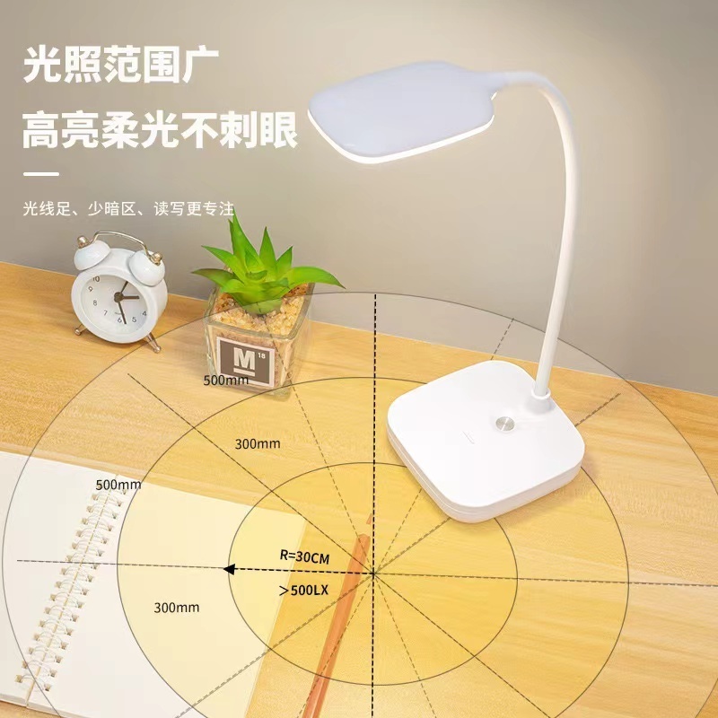 Wireless Rechargeable Batteries Led Desk Lamp Usb Reading Night Light 3 Color Custom Logo