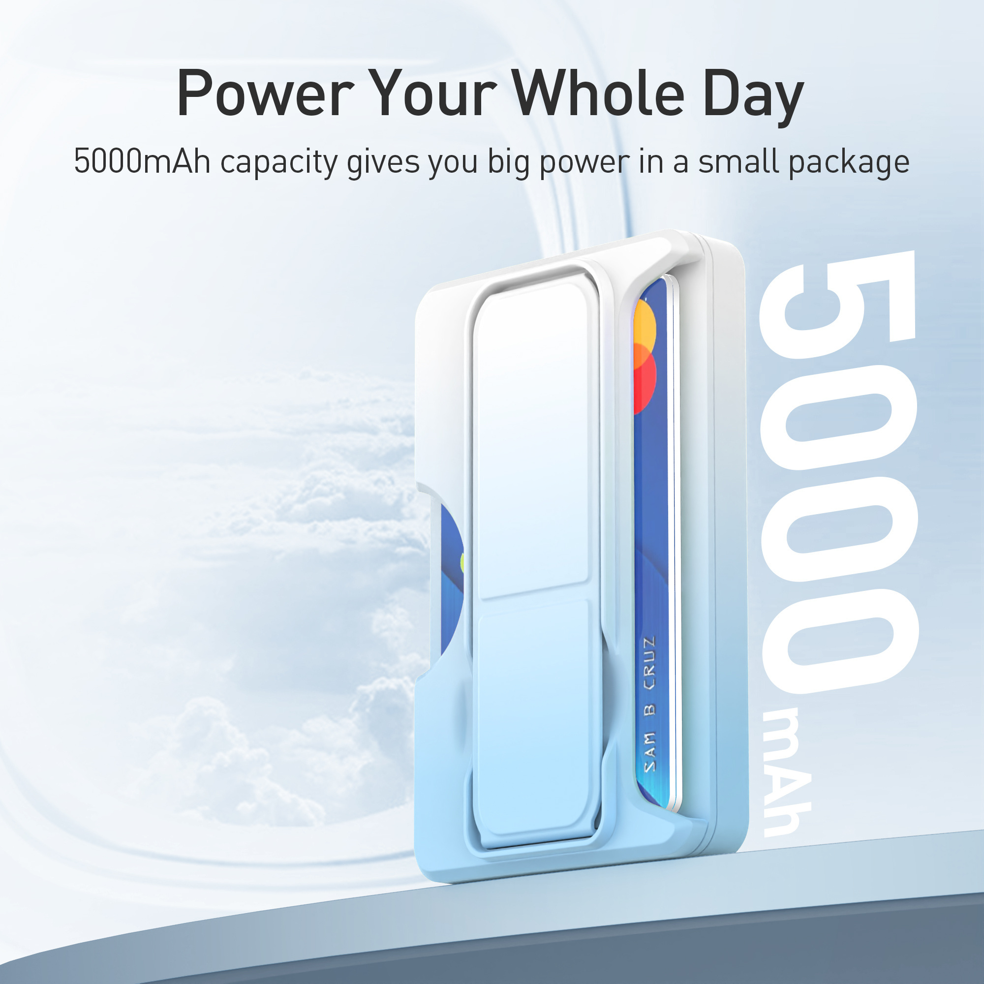 Wholesale Magnetic Wireless Charging 5000mAh Power Bank With Card Wallet Battery Pack Mini Power Bank for iPhone