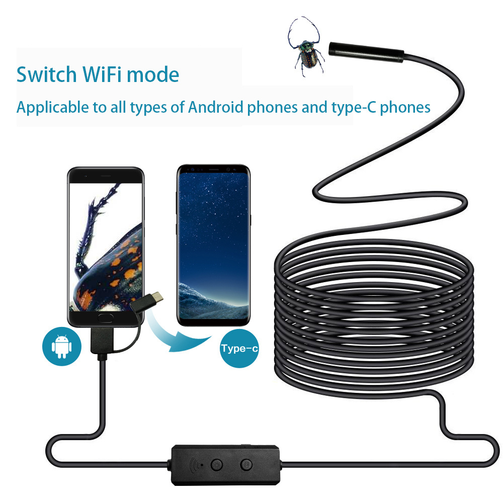 F160 Wifi HD 720p Endoscope Camera  Borescope Wireless Endoscope Pinhole Borescopic Camera