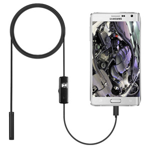 7mm lens Borescope camera 1m soft cable TYPE-C USB  micro usb Inspection for Android Smartphone pc