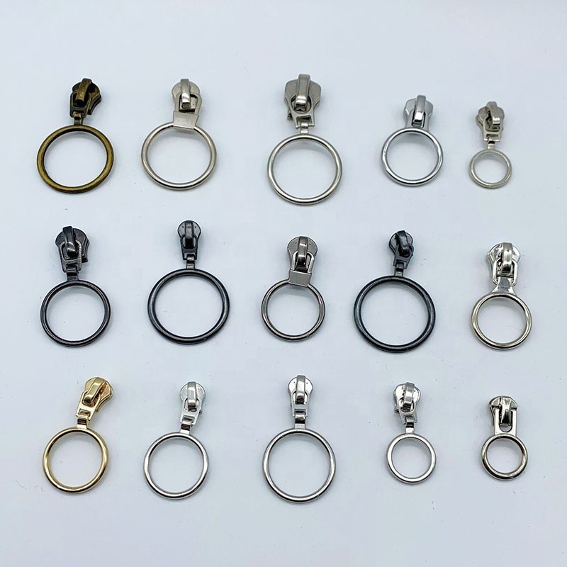 Custom O Ring Round Ring Shape Metal Zipper Pull Zipper Slider Puller