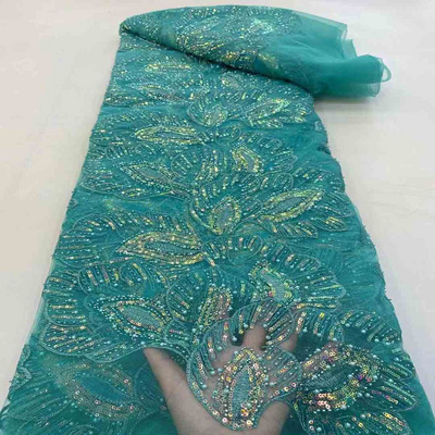 High quality beaded beaded tube embroidered large flower Chinese wedding dress dress Lace fabric mesh embroidery JX1834