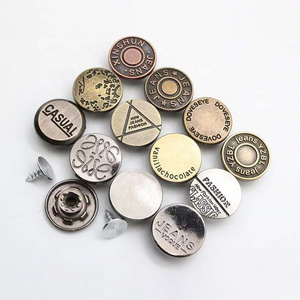 High Quality ECO Friendly Custom Metal Denims Jeans Jean Button Buttons 17MM For Denim Jeans Jackets