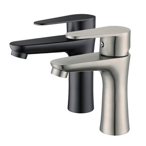 Made In China single lever modern water basin tap wash mixer matt black stainless steel bathroom faucet basin hot cold