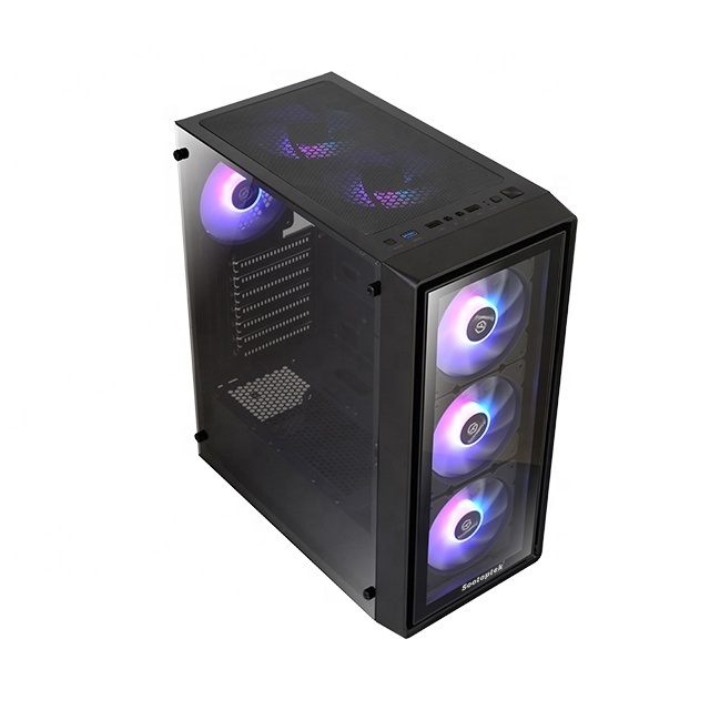 ATX gaming pc case with  USB2.0&USB3.0 Tempered glass computer case Glass front panel & Mesh front panel